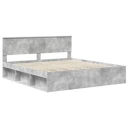 Berkfield Home Bed Frame with Headboard Concerte 180 x 200 cm Solid Pine Wood in Grey - thumbnail 4