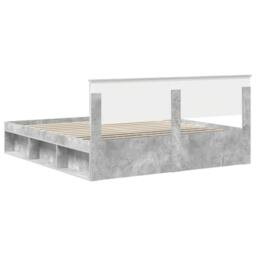 Berkfield Home Bed Frame with Headboard Concerte 180 x 200 cm Solid Pine Wood in Grey - thumbnail 9