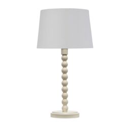 First Choice Lighting Set of 2 Bobbin - Ivory Lamps with White & Chrome Shades - thumbnail 2