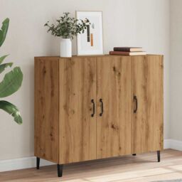 Berkfield Home Sideboard Artisan oak 90x34x80 cm Engineered Wood in Brown - Size: 90 x 34 x 80 cm - thumbnail 1