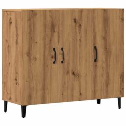 Berkfield Home Sideboard Artisan oak 90x34x80 cm Engineered Wood in Brown - Size: 90 x 34 x 80 cm - thumbnail 2