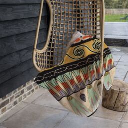 Benjamin Tate Design Egyptian Pattern Blanket in Natural - Size: 120 cm x 150 cm - thumbnail 4