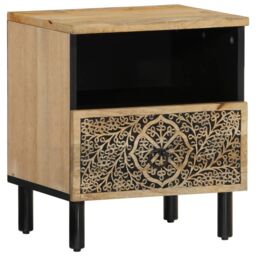 Berkfield Home Bedside Cabinets 2 pcs 40x33x46 cm Solid Wood Mango in Brown - Size: 40 x 33 x 46 cm - thumbnail 5
