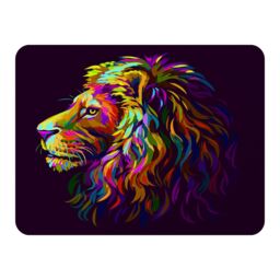 Benjamin Tate Design lion's head on a purple background in popart style Designer Blanket in Natural - Size: 120 cm x 150 cm - thumbnail 1