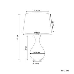 Wyld and Coco Blue and White Floral Porcelain Table Lamp - Linen Drum Shade - thumbnail 3