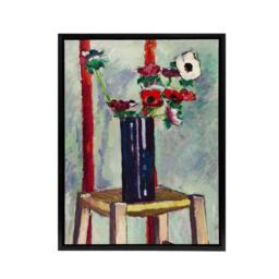 "Artery8 Anemones Vase Still Life Henry Lyman Sayen Framed Canvas Wall Art - Size: W12"" x H16""" - thumbnail 1