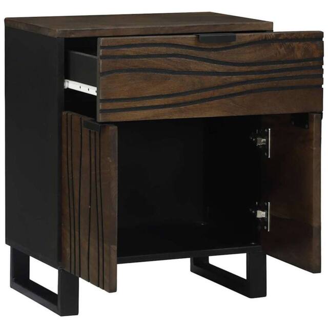 Berkfield Home Bedside Cabinet - 50x33x60 cm, Made from Solid Mango Wood in Brown - Size: 50 x 33 x 60 cm - image 1