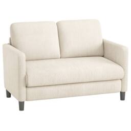 Dprodo 129CM Small Sofa Couch, Soft Corduroy LoveSeat in Beige - Size: 1 Pack - thumbnail 7