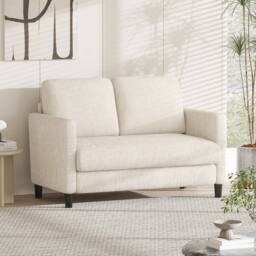 Dprodo 129CM Small Sofa Couch, Soft Corduroy LoveSeat in Beige - Size: 1 Pack - thumbnail 4