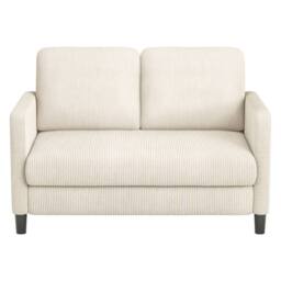 Dprodo 129CM Small Sofa Couch, Soft Corduroy LoveSeat in Beige - Size: 1 Pack - thumbnail 8