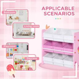STILVORA Kids Storage Rack with 9 Baskets in Pink - thumbnail 9