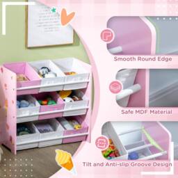 STILVORA Kids Storage Rack with 9 Baskets in Pink - thumbnail 7