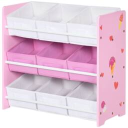 STILVORA Kids Storage Rack with 9 Baskets in Pink - thumbnail 5