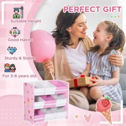 STILVORA Kids Storage Rack with 9 Baskets in Pink - thumbnail 8
