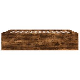 Berkfield Home Bed Frame without Mattress Smoked Oak 150x200 cm King Size in Brown - thumbnail 5