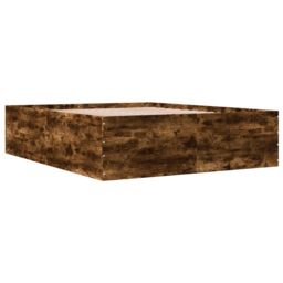 Berkfield Home Bed Frame without Mattress Smoked Oak 150x200 cm King Size in Brown - thumbnail 6