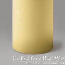Christow Flameless LED Candles Flickering Flame Real Wax Cream Or Red Set Of 3 - thumbnail 5