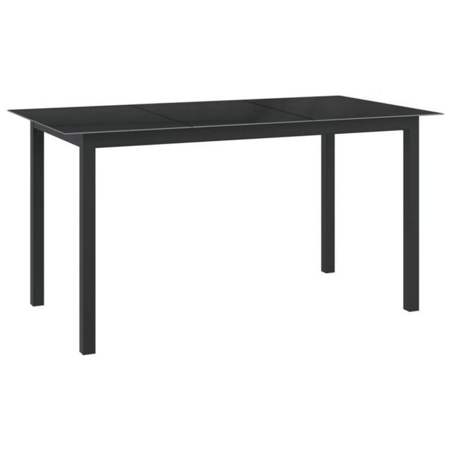 Berkfield Home 7 Piece Garden Dining Set Aluminium Anthracite in Black - image 1