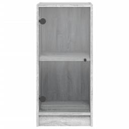 Berkfield Home Side Cabinet with Glass Doors Grey Sonoma 35x37x75.5 cm - thumbnail 6