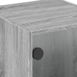 Berkfield Home Side Cabinet with Glass Doors Grey Sonoma 35x37x75.5 cm - thumbnail 9