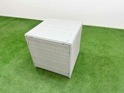 Fimous 7 Seater Outdoor Love Sofa Set Rattan Garden Furniture Set with Firepit Dining Table 3 Footstool Side Table Light Grey - thumbnail 6