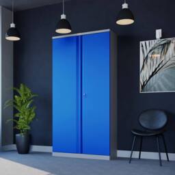 Phoenix Safe Company Steel Storage Cupboard in Grey & Blue with Key Lock, SCL1891GBK - Size: 800mm - thumbnail 6
