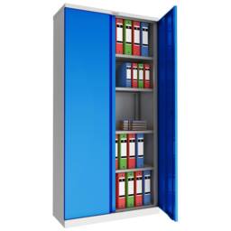 Phoenix Safe Company Steel Storage Cupboard in Grey & Blue with Key Lock, SCL1891GBK - Size: 800mm - thumbnail 2
