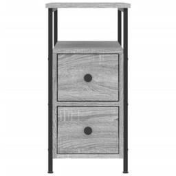 Berkfield Home Bedside Cabinet Grey Sonoma 30x60x60 cm Engineered Wood - Size: 30 x 60 x 60 cm - thumbnail 5