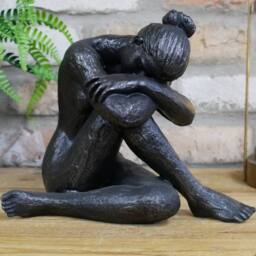 Gifts Direct 2 U Women's Large Sitting Naked Woman Ornament in Black - thumbnail 2