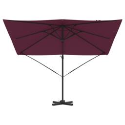 Berkfield Home Cantilever Roma Parasol Bordeaux Red 286x285x265 cm Aluminium in Burgundy - Size: 286 x 285 x 265 cm - thumbnail 5