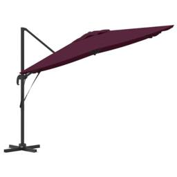 Berkfield Home Cantilever Roma Parasol Bordeaux Red 286x285x265 cm Aluminium in Burgundy - Size: 286 x 285 x 265 cm - thumbnail 6