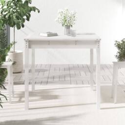 Berkfield Home Garden Table White 82.5x82.5x76 cm Solid Wood Pine