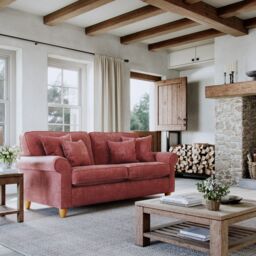 The Great Sofa Company Flora Medium Sofa Glory Deep Terra in Terracotta