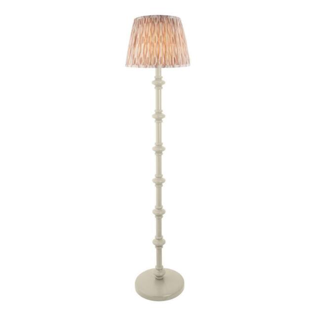 Netlighting Carnaby Almond White Floor Lamp Fabric Ikat Shade 35cm B22 - image 1