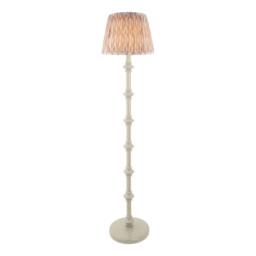 Netlighting Carnaby Almond White Floor Lamp Fabric Ikat Shade 35cm B22 - thumbnail 1