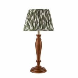 First Choice Lighting Set of 2 Rutherford - Dark Wood 47cm Table Lamps with Ikat Shade in Natural - thumbnail 2