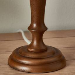 First Choice Lighting Set of 2 Rutherford - Dark Wood 47cm Table Lamps with Ikat Shade in Natural - thumbnail 3