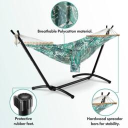VonHaus 1 Person Freestanding Outdoor Hammock with Stand in Green - Size: 1 Pack - thumbnail 8
