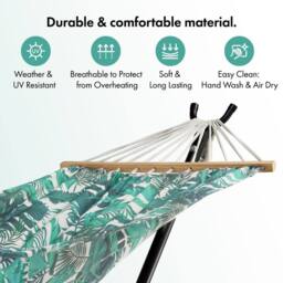 VonHaus 1 Person Freestanding Outdoor Hammock with Stand in Green - Size: 1 Pack - thumbnail 7