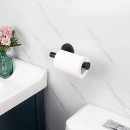 FLAVORA Stainless Steel Toilet Paper Holder Matte Black - Size: 180 cm width x 180 cm drop - thumbnail 4