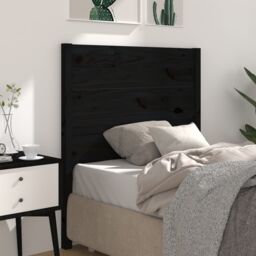 Berkfield Home Headboard Black 96x4x100 cm Solid Wood Pine - Size: 96 x 4 x 100 cm