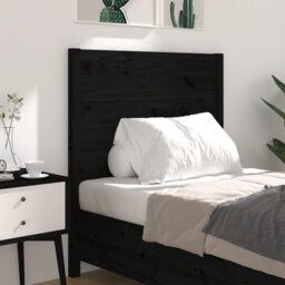 Berkfield Home Headboard Black 96x4x100 cm Solid Wood Pine - Size: 96 x 4 x 100 cm - thumbnail 3