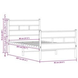Berkfield Home Elegant Bed Frame without Mattress with Headboard & Footboard 8 in Brown - thumbnail 9