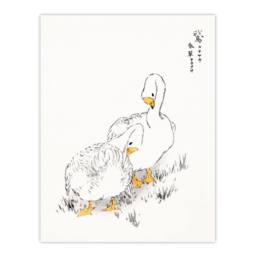Artery8 Numata Kashu Framed Wall Art Print Two White Geese Japan - Size: A4 - thumbnail 3