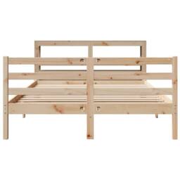 Berkfield Home Beautiful Bed Frame without Mattress 160x200 cm Solid Wood Pine in Light Tan - thumbnail 4