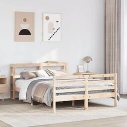 Berkfield Home Beautiful Bed Frame without Mattress 160x200 cm Solid Wood Pine in Light Tan - thumbnail 2