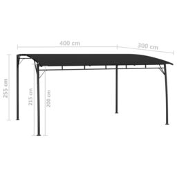 Berkfield Home Garden Sunshade Awning 4x3x2.55 m Anthracite in Black - thumbnail 6
