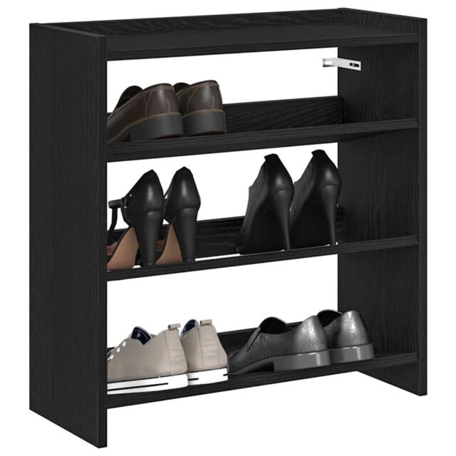 Berkfield Home Shoe Rack Black 60x25x62 cm Engineered Wood - Size: 60 x 25 x 62 cm - image 1