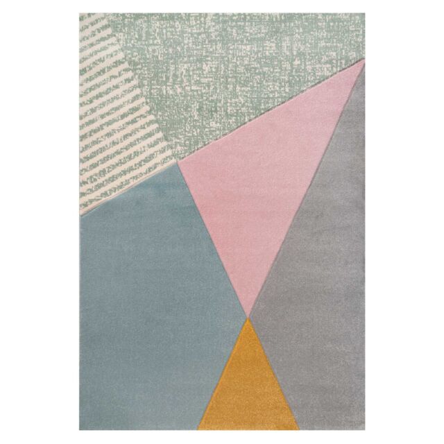 Kukoon Pastel Multicolour 3D Carved Geometric Area Rug in Grey - Size: 190 cm x 280 cm - image 1