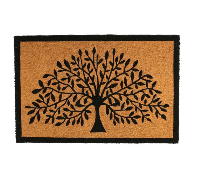 Nicola Spring Coir Door Mat - 90 x 60cm - Tree of Life - Size: 90 cm x 60 cm - image 1